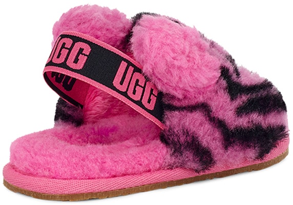 中童 UGG Fluff Yeah 虎紋羊毛涼鞋 康乃馨粉色 Shop 中童 UGG Fluff Yeah 虎紋羊毛涼鞋 康乃馨粉色