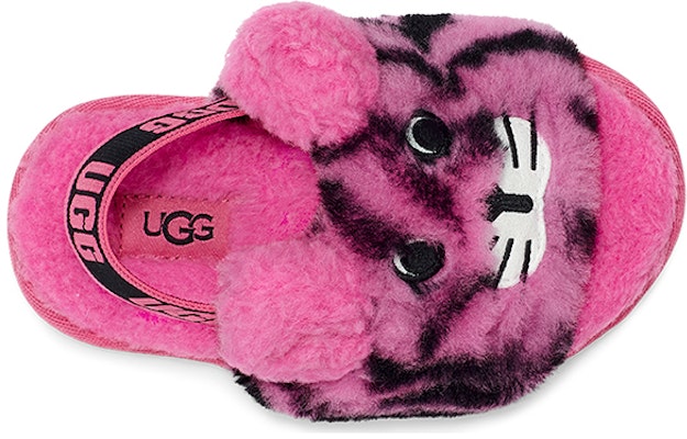 中童 UGG Fluff Yeah 虎紋羊毛涼鞋 康乃馨粉色 Purchase 中童 UGG Fluff Yeah 虎紋羊毛涼鞋 康乃馨粉色