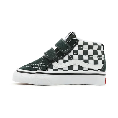 (TD) Vans Checkerboard Sk8-mid Reissue Velcro Sneakers Green/White