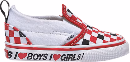 (Toddler) Vans Classic Slip-On V 'Checkerboard - I Heart' VN0A3488WKU (Toddler) Vans Classic Slip-On V 'Checkerboard - I Heart' VN0A3488WKU
