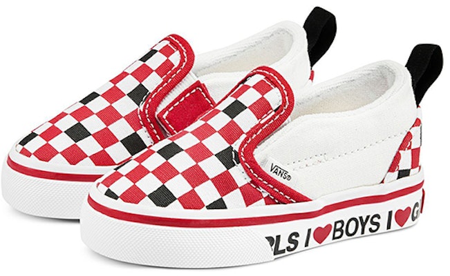 (Toddler) Vans Classic Slip-On V 'Checkerboard - I Heart' VN0A3488WKU Order (Toddler) Vans Classic Slip-On V 'Checkerboard - I Heart' VN0A3488WKU
