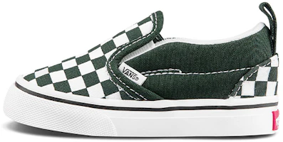 (Toddler) Vans Slip-On V Sneakers Green/White VN000UBS8CA