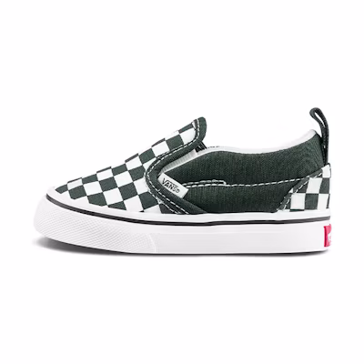 (TD) Vans Slip-On V Sneakers Green/White