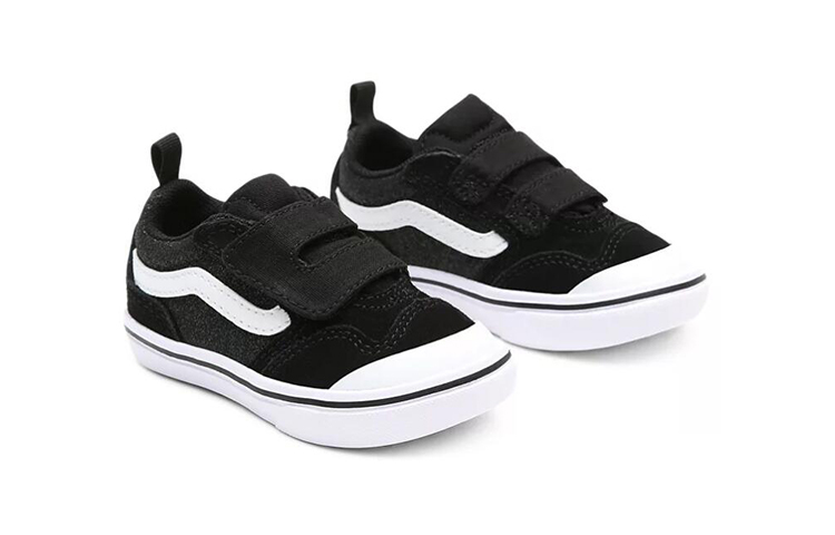 Lookbook (Toddler) Vans Glitter ComfyCush New Skool 'Black White' VN0A4TZHXME