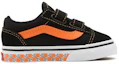 Order (TD) Vans Glow Checkerboard Old Skool Klittenband Sneakers Zwart/Oranje VN000D3Y8BF