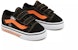 (TD) Kasut Rendah Vans Glow Checkerboard Velcro Old Skool Hitam/Jingga VN000D3Y8BF