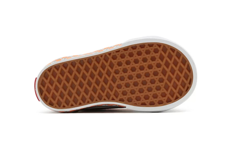 Shop (TD) Sepatu Vans Glow Checkerboard Web Old Skool Velcro Hitam/Oranye VN000D3Y8BF