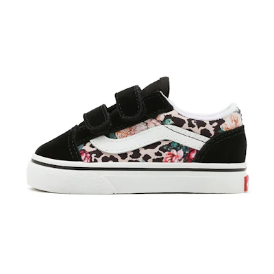 (TD) Vans Leopard Floral Old Skool Low-Top Sneakers Black