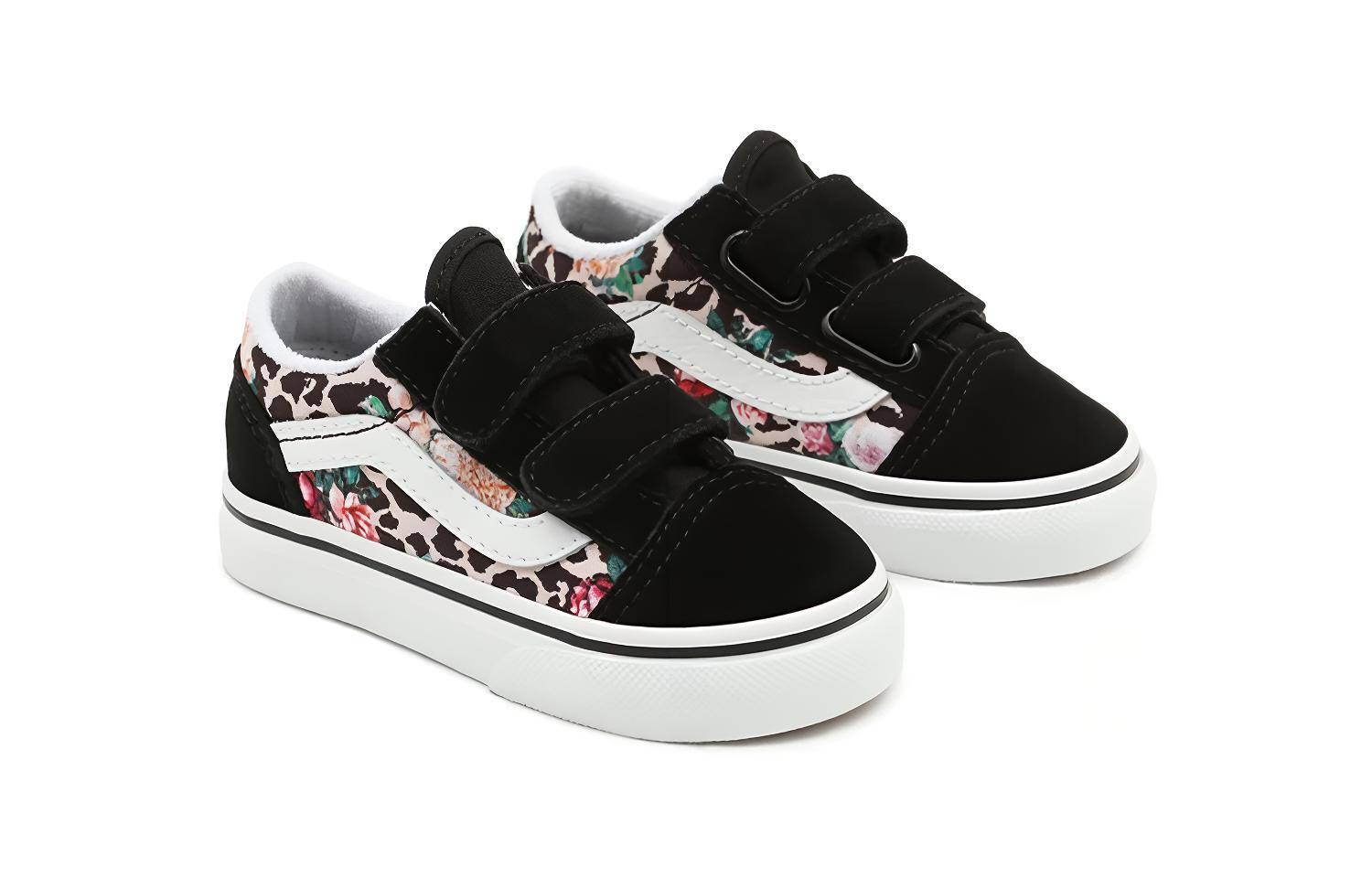 Lookbook (TD) Vans Leopard Floral Old Skool Sepatu Hitam Rendah VN000D3Y7TJ