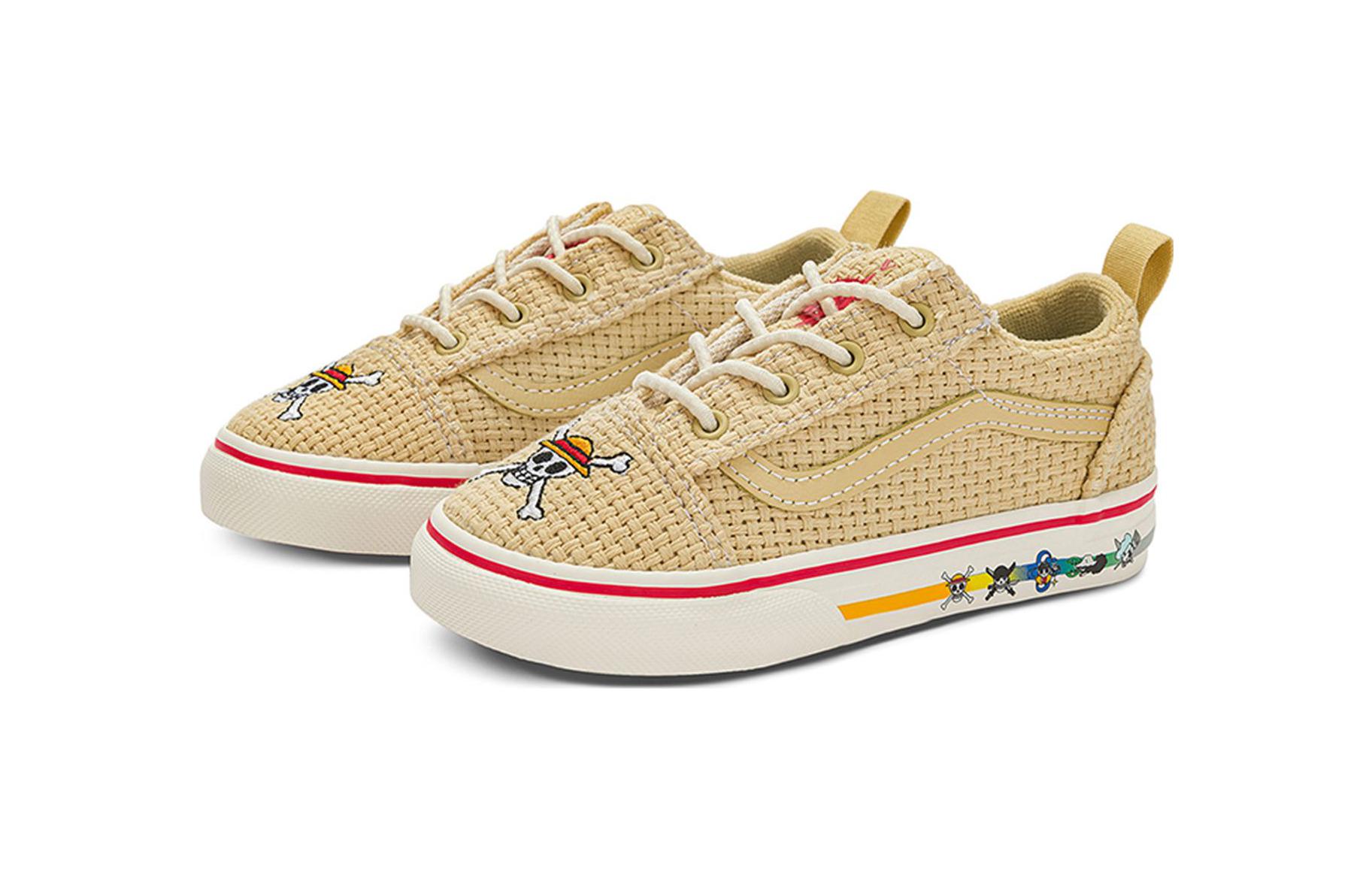 Lookbook 嬰幼兒 ONE PIECE × Vans Old Skool Elastic Lace 航海王聯名 時尚休閒 防滑耐磨 帆布鞋 米紅