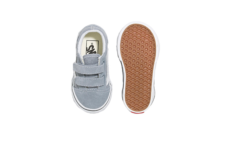 Shop (TD) Vans Old Skool Hook And Loop 'Gris Blanco' VN0A4VJJBM7