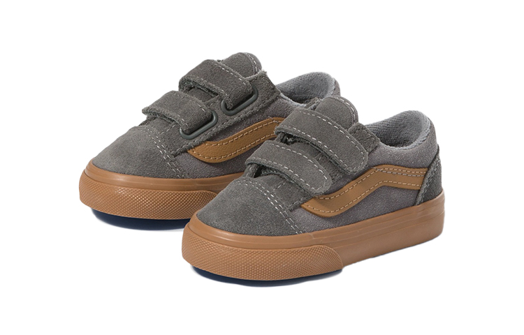 Lookbook 嬰兒 Vans Old Skool 休閒時尚板鞋 灰色