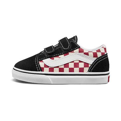 (TD) Vans Old Skool V 'Checkerboard - Black Red'