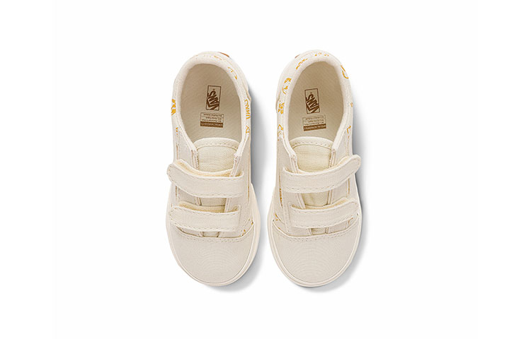 Lookbook 嬰童 Vans Old Skool V 低筒休閒板鞋 米黃色