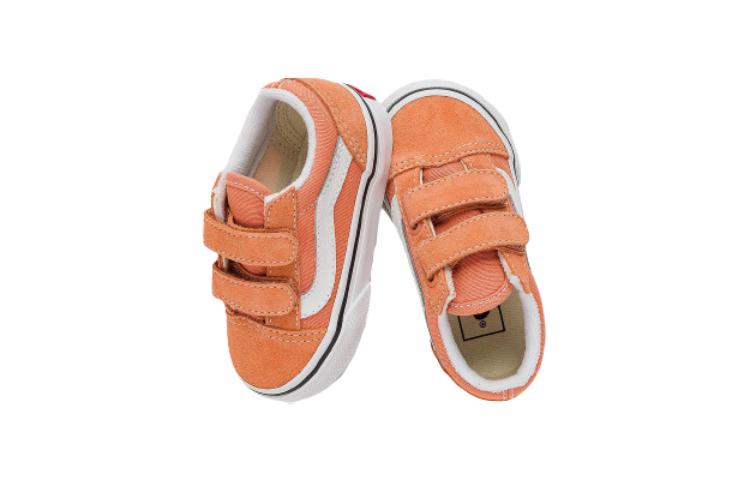 Shop 嬰童 Vans Old Skool 運動 防滑支撐 低幫 學步鞋 橙色