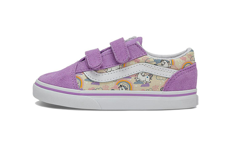 Buy (TD) Vans Old Skool V Lage Skate Schoenen Paars ''Pink White'' VN0A4VJJBD9