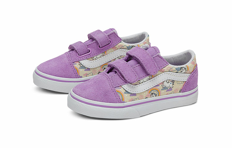 Order (TD) Vans Old Skool V Lage Skate Schoenen Paars ''Pink White'' VN0A4VJJBD9