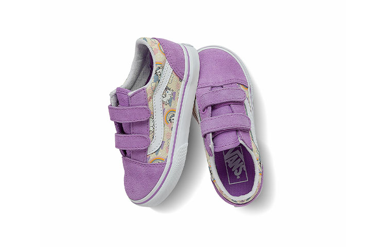 Lookbook (TD) Vans Old Skool V Lage Skate Schoenen Paars ''Pink White'' VN0A4VJJBD9