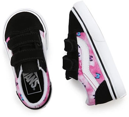 幼童 Vans 小妞蝴蝶夢Old Skool 魔鬼氈低筒休閒滑板鞋 黑粉色 蝴蝶印花 Shop 幼童 Vans 小妞蝴蝶夢Old Skool 魔鬼氈低筒休閒滑板鞋 黑粉色 蝴蝶印花