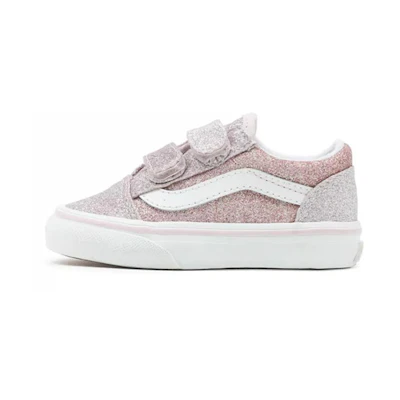 (TD) Vans Old Skool Velcro Breathable Non-Slip Wear-Resistant Low Top Casual Skate Shoes Rose Pink
