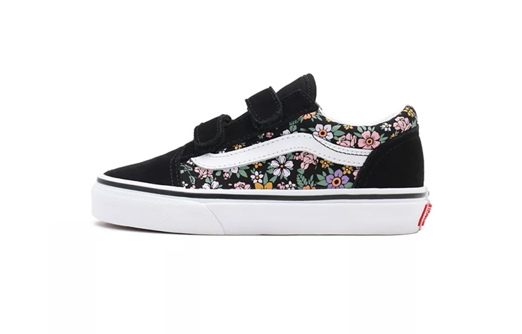 (Toddler) Vans Old Skool Velcro Printing Black VN0A4BUV99D