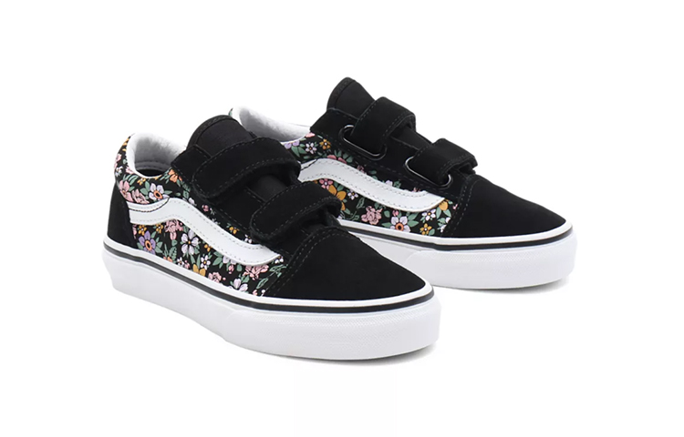 Lookbook (Toddler) Vans Old Skool Velcro Printing Black VN0A4BUV99D