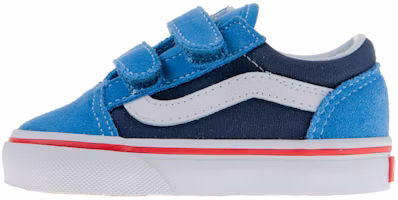 (Toddler) Vans Old Skool Velcro Shoes 'Blue White' VN0A344K-MMR (Toddler) Vans Old Skool Velcro Shoes 'Blue White' VN0A344K-MMR