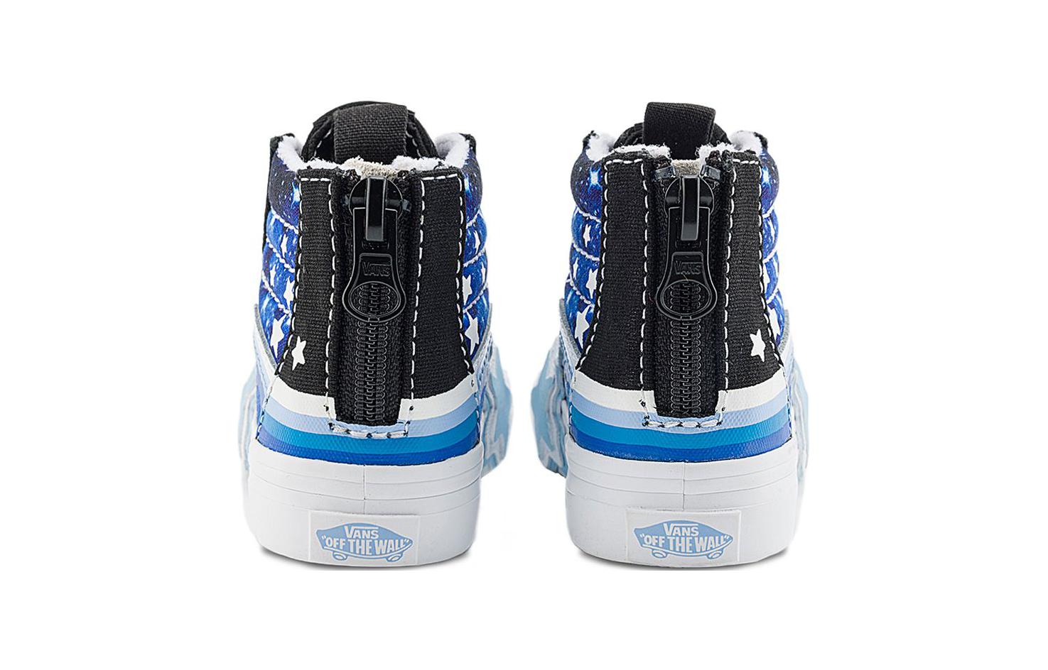 Shop (TD) 반스 스케이트-하이 지퍼 '글로우 갤럭시 블랙' VN000BVNY61