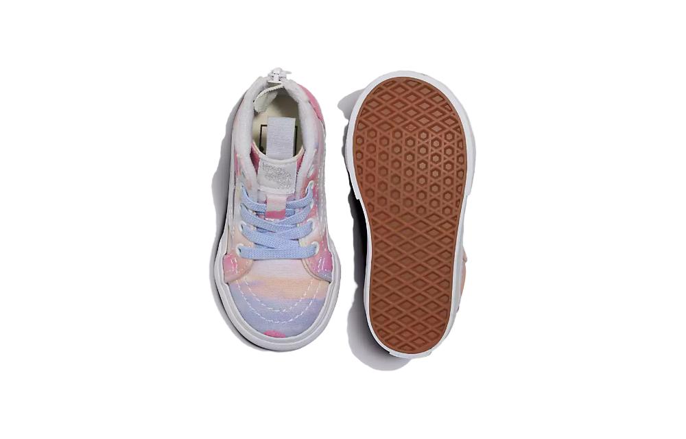 Shop 嬰兒 Vans SK8 Zip 舒適簡潔 減震耐磨 高筒 學步鞋 白藍紅