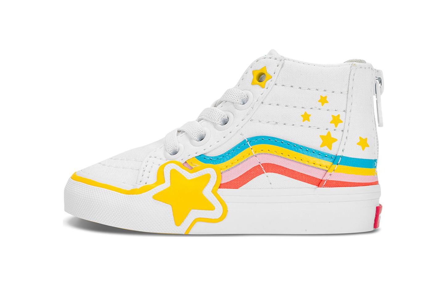 (Toddler) Vans Sk8-Hi Zip Rainbow Star 'White' VN000BVNAHP