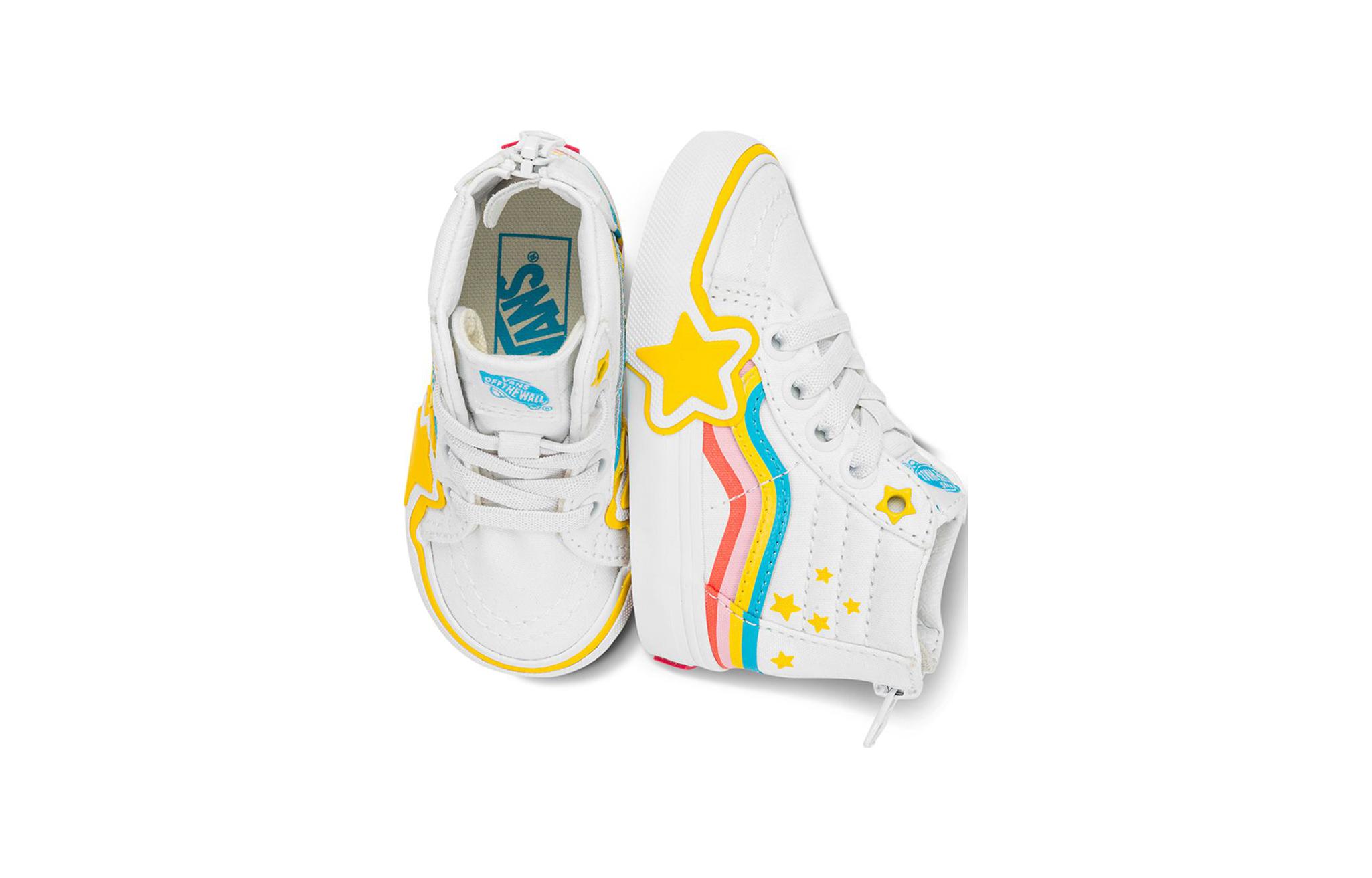 Shop 嬰幼兒 Vans SK8 HI 運動 防滑減震 低筒 學步鞋 白黃色