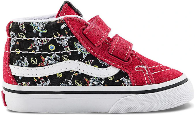 嬰幼兒 Vans SK8 MID 舒適萬用 耐磨減震 高筒 學步鞋 紅黑色 Order 嬰幼兒 Vans SK8 MID 舒適萬用 耐磨減震 高筒 學步鞋 紅黑色