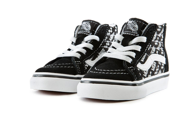 Lookbook 幼兒 Vans Sk8-Hi Zip 休閒滑板鞋 黑白