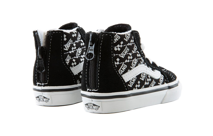 Shop 幼兒 Vans Sk8-Hi Zip 休閒滑板鞋 黑白