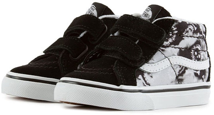 幼童 Vans Sk8-Mid 魔術貼 透氣耐磨防滑 中筒休閒板鞋 黑灰 Lookbook 幼童 Vans Sk8-Mid 魔術貼 透氣耐磨防滑 中筒休閒板鞋 黑灰