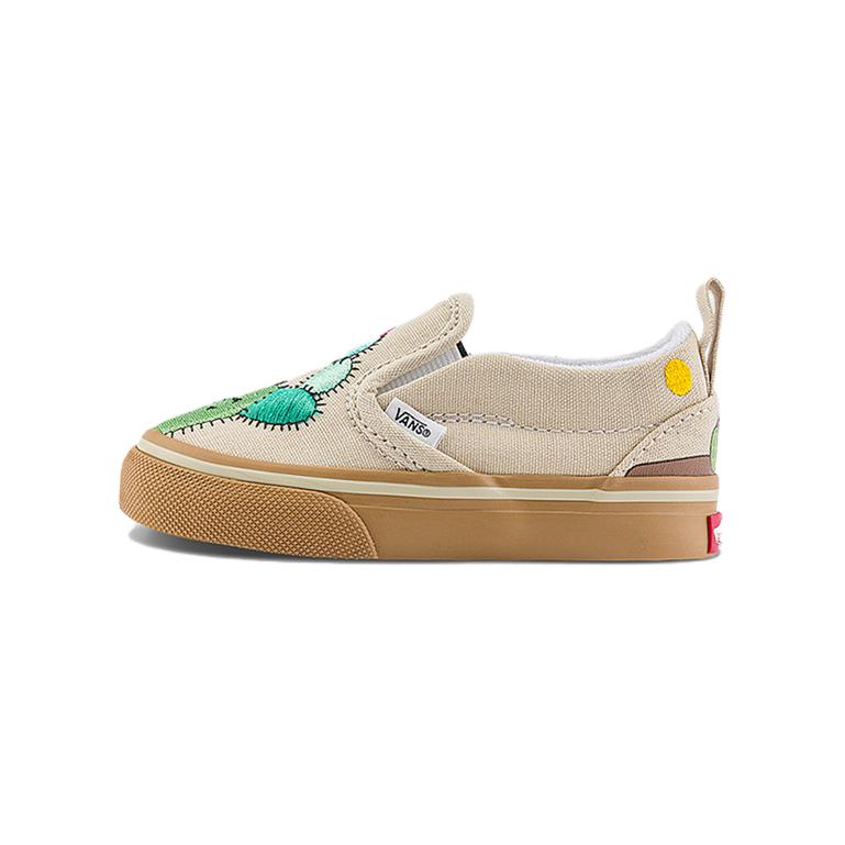 (Toddler) Vans Slip-on Cactus Shoes 'Beige Green' VN000CPSGRN