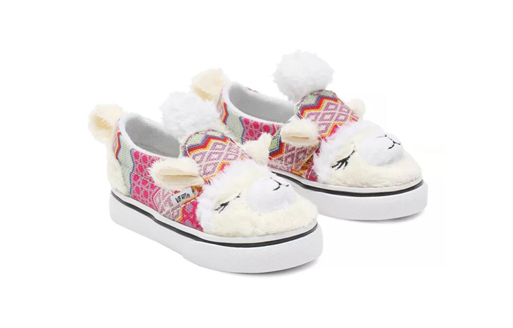 Lookbook 儿童 Vans 懒人鞋 可爱风 卡通休闲板鞋 白红色