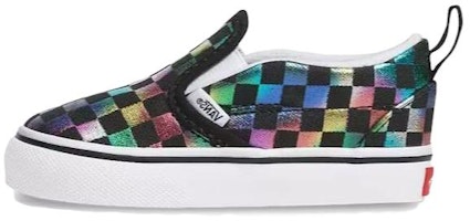 (Toddler) Vans Slip-On V 'Iridescent Checkerboard' VN0A3488SRY (Toddler) Vans Slip-On V 'Iridescent Checkerboard' VN0A3488SRY