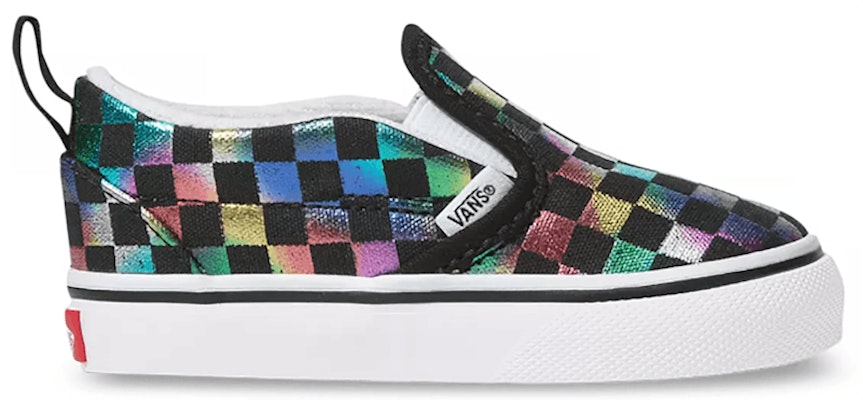 (Toddler) Vans Slip-On V 'Iridescent Checkerboard' VN0A3488SRY Buy (Toddler) Vans Slip-On V 'Iridescent Checkerboard' VN0A3488SRY