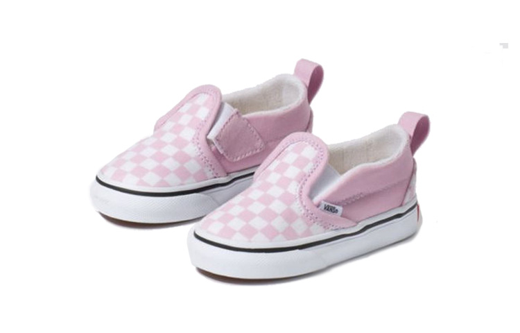 Lookbook 小童 Vans 免綁帶 V '淡紫色棋盤格' VN0A3488UY4