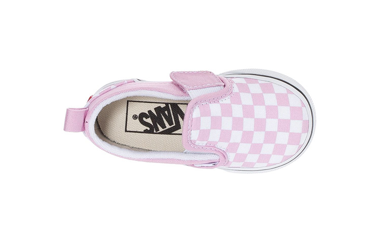 Shop 小童 Vans 免綁帶 V '淡紫色棋盤格' VN0A3488UY4