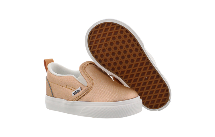 Shop (幼童) Vans 綁帶滑板鞋『金屬皮革 - 淡銅色』 VN0A3488U4W