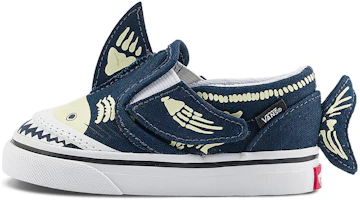 (Toddler) Vans Slip-On V 'Shark Glow' VN0A7Q4ZBER (Toddler) Vans Slip-On V 'Shark Glow' VN0A7Q4ZBER