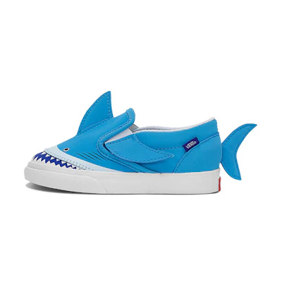 (TD) Vans Slip-On V Low Top One Pedal Casual Skate Shoes Blue White