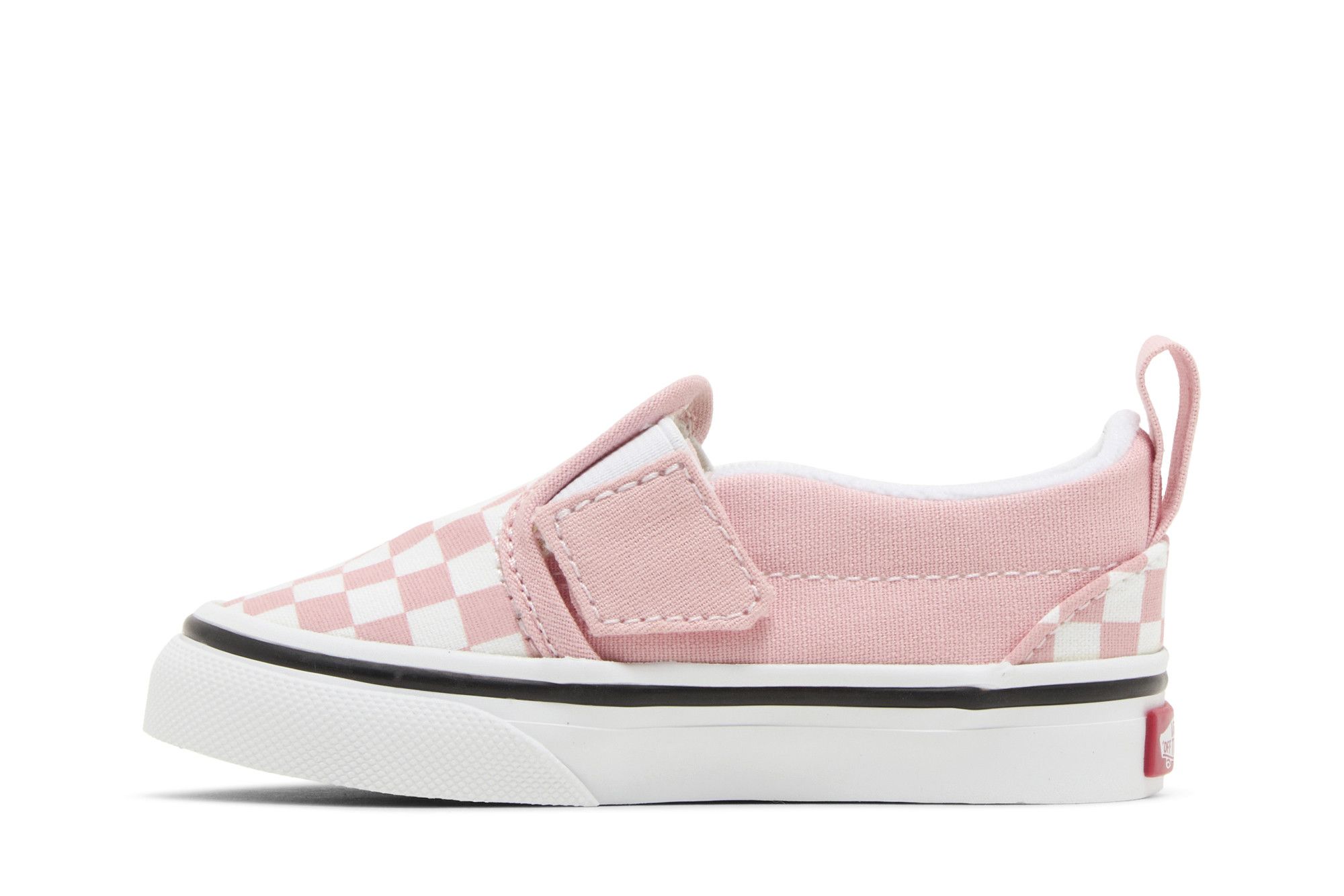 Lookbook (TD) Vans Slip-On Velcro 'Powder Pink Checkerboard' Kotak Kotak Merah Muda VN000UBS99H