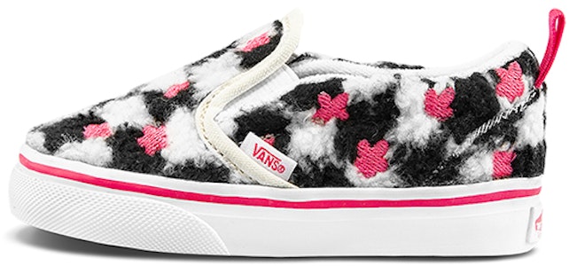 嬰童 Vans Slip-On V 休閒板鞋 黑白粉 毛絨櫻花刺繡 Buy 嬰童 Vans Slip-On V 休閒板鞋 黑白粉 毛絨櫻花刺繡