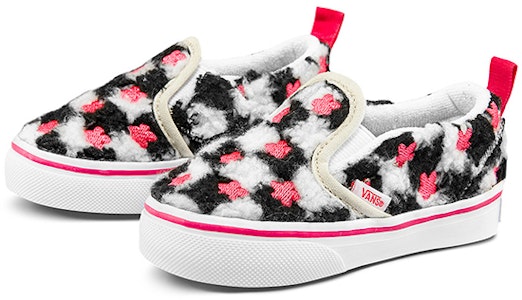 嬰童 Vans Slip-On V 休閒板鞋 黑白粉 毛絨櫻花刺繡 Order 嬰童 Vans Slip-On V 休閒板鞋 黑白粉 毛絨櫻花刺繡