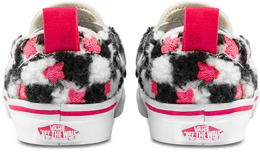 嬰童 Vans Slip-On V 休閒板鞋 黑白粉 毛絨櫻花刺繡 Purchase 嬰童 Vans Slip-On V 休閒板鞋 黑白粉 毛絨櫻花刺繡