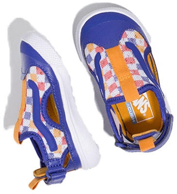 幼兒 Vans Checker Ultrarange 棋盤格 魔術貼運動涼鞋 藍橙 Shop 幼兒 Vans Checker Ultrarange 棋盤格 魔術貼運動涼鞋 藍橙