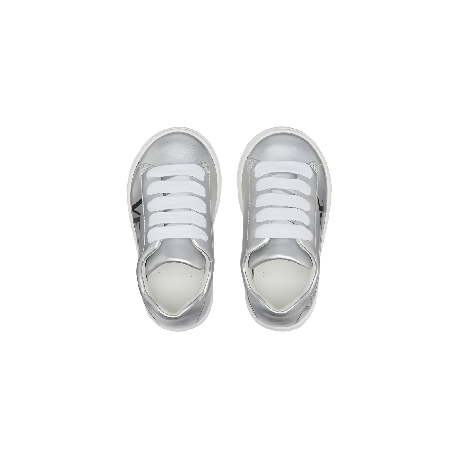 Lookbook 嬰兒 VERSACE范思哲 圓頭平底魔術貼 低筒 板鞋 銀色